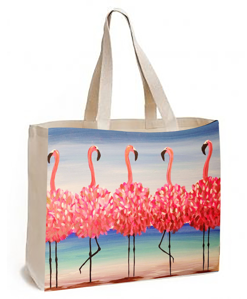 flamingo beach tote