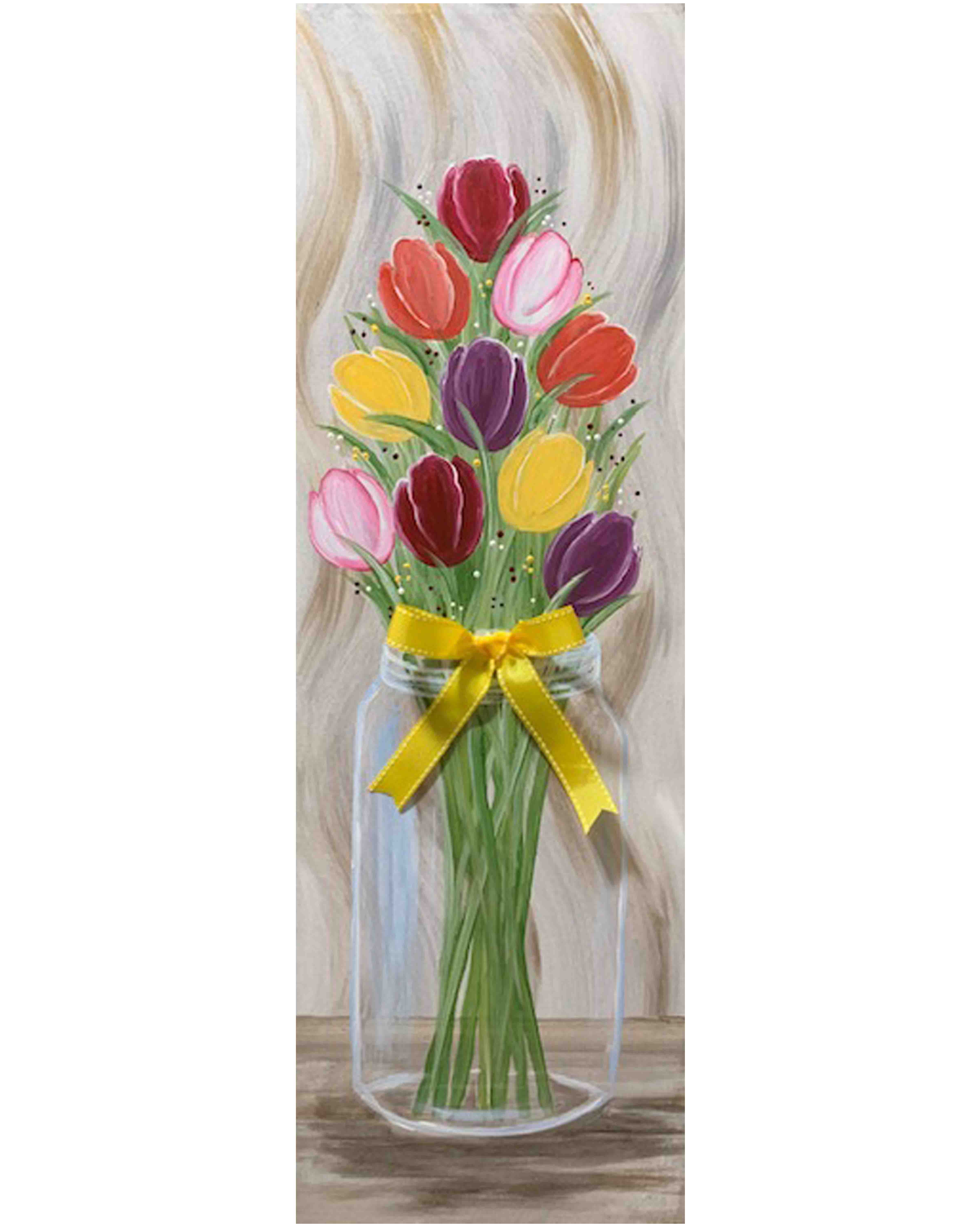 Paint And Sip In Boca Park Pinot S Palette Springtime Tulips