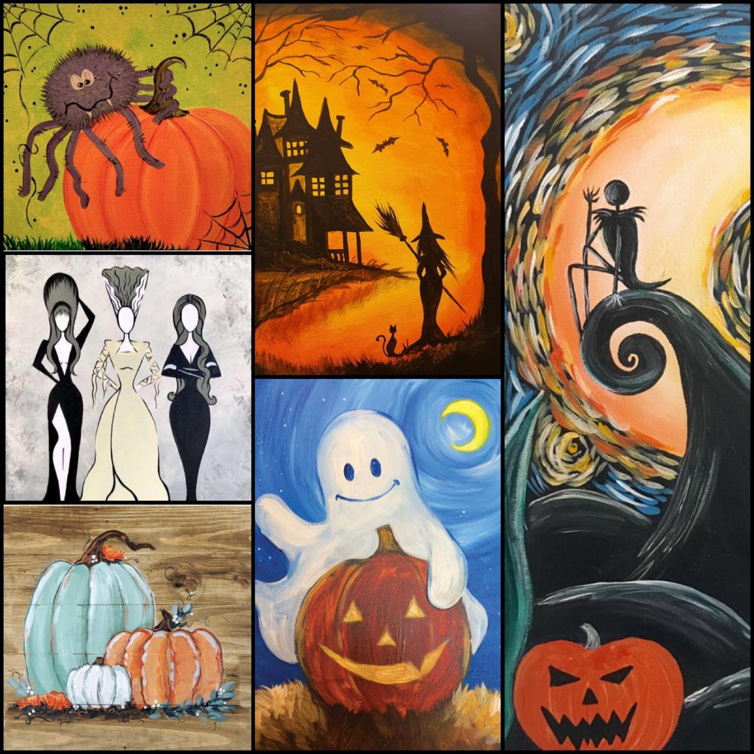 This is Halloween Paint at Home Kit and Video, Sip and Paint