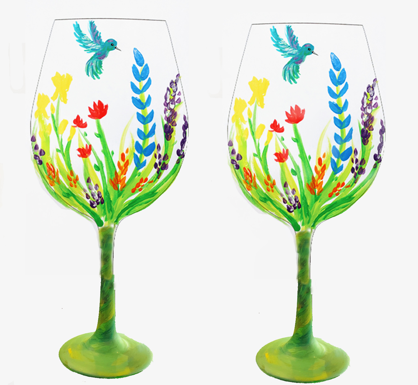 Wine Glass Painting, Painting on the Patio
