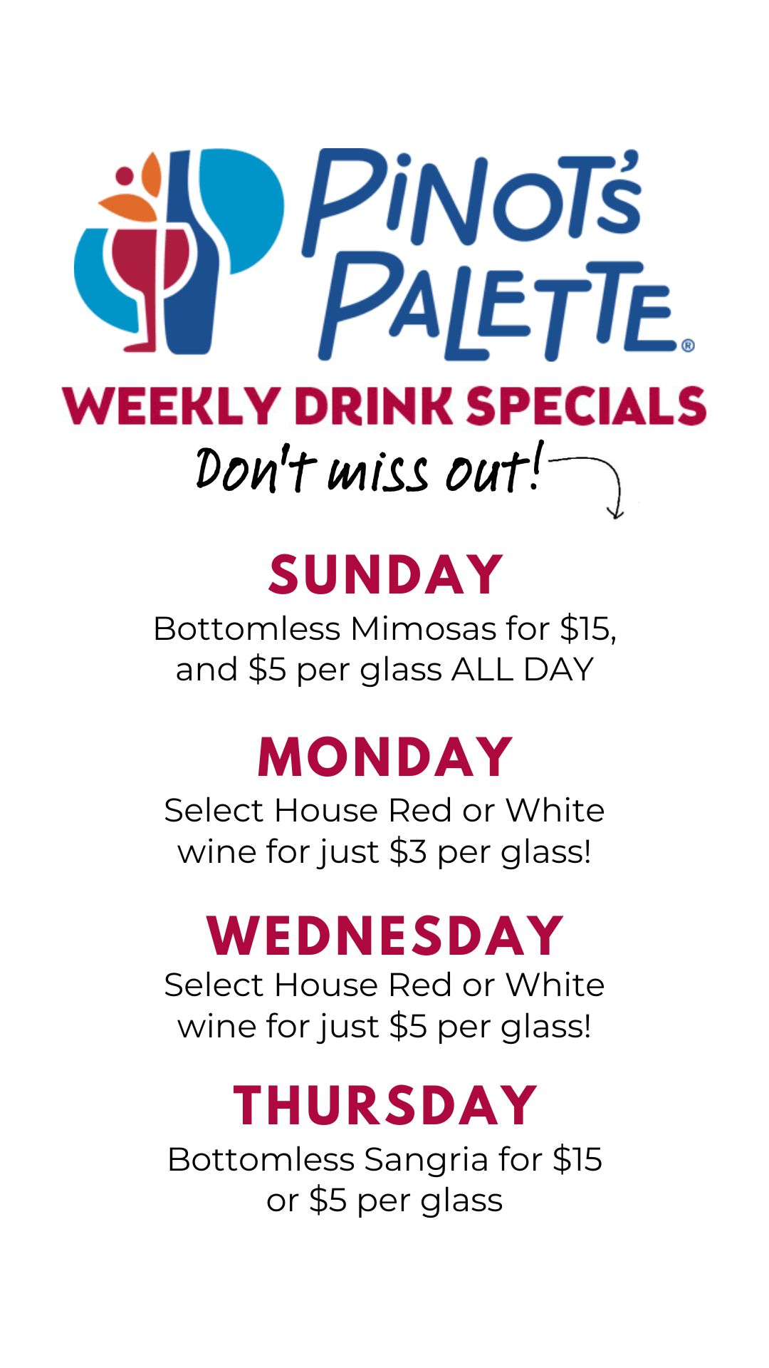 Sip Sip Hooray🍷🍺Weekly Drink Specials!