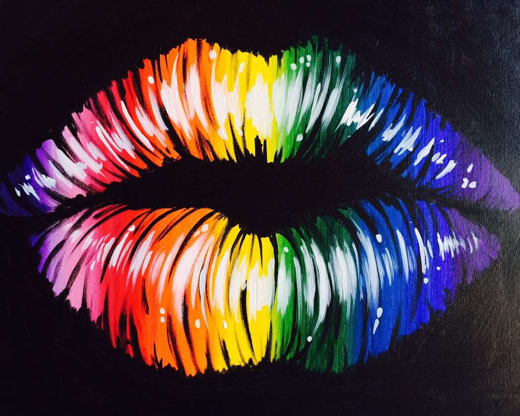 woman paints over gay pride art