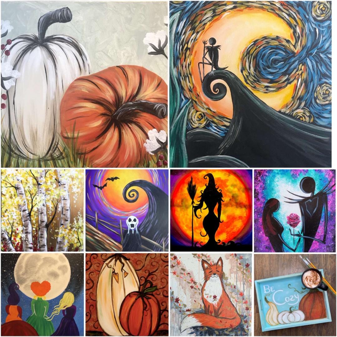 fall halloween paintings