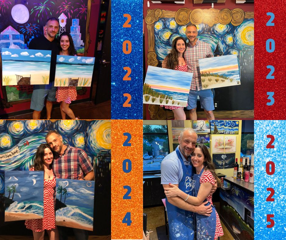 Love, Laughter, and Paint: Rachel & Michael’s Pinot’s Palette Tradition