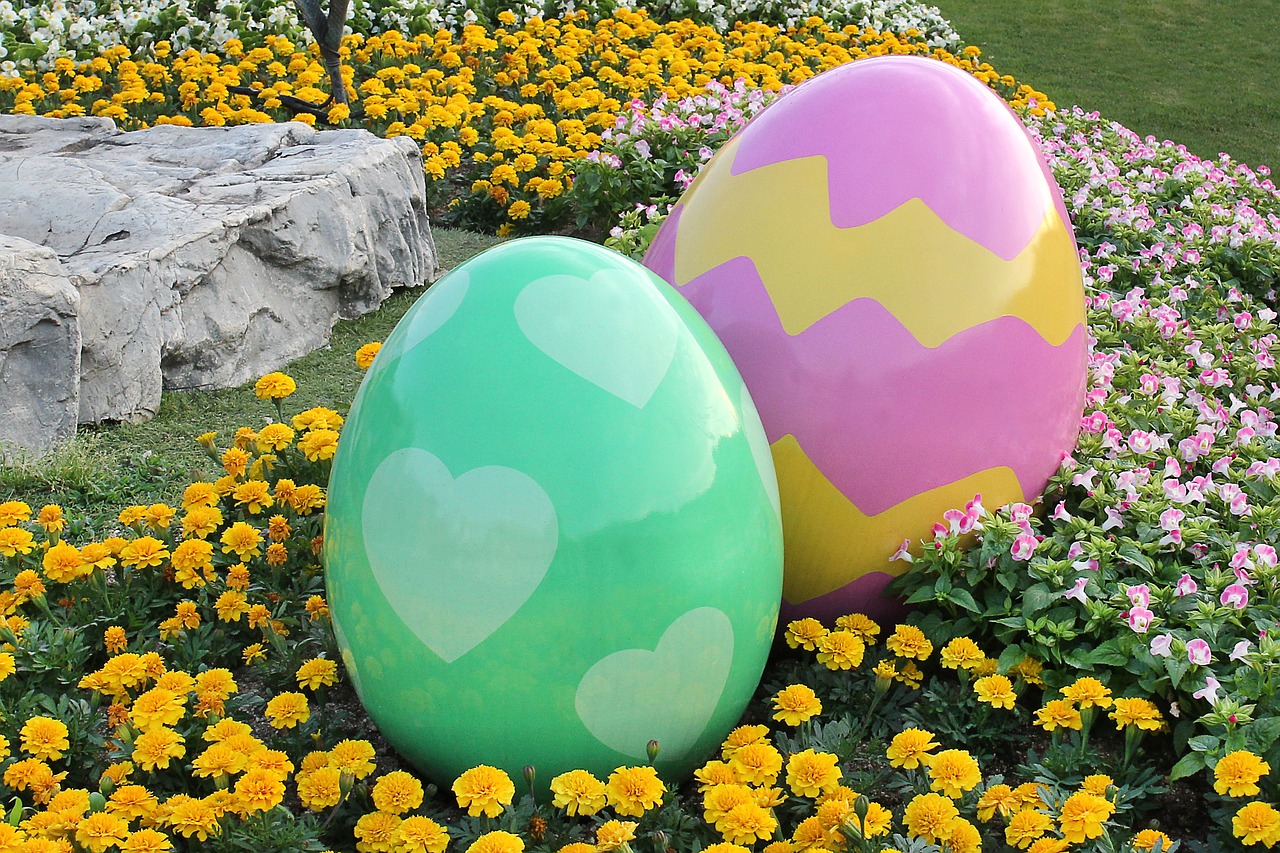 giant easter eggs in backyard