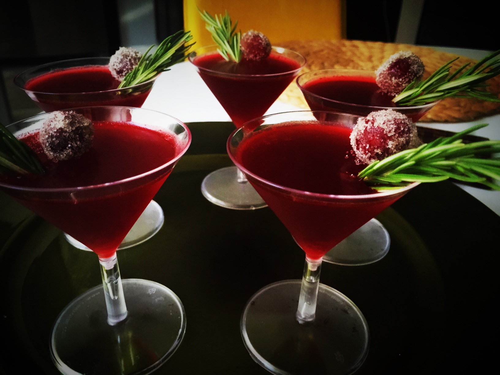 Fancy Jello Shots with Cranberry and Rosemary