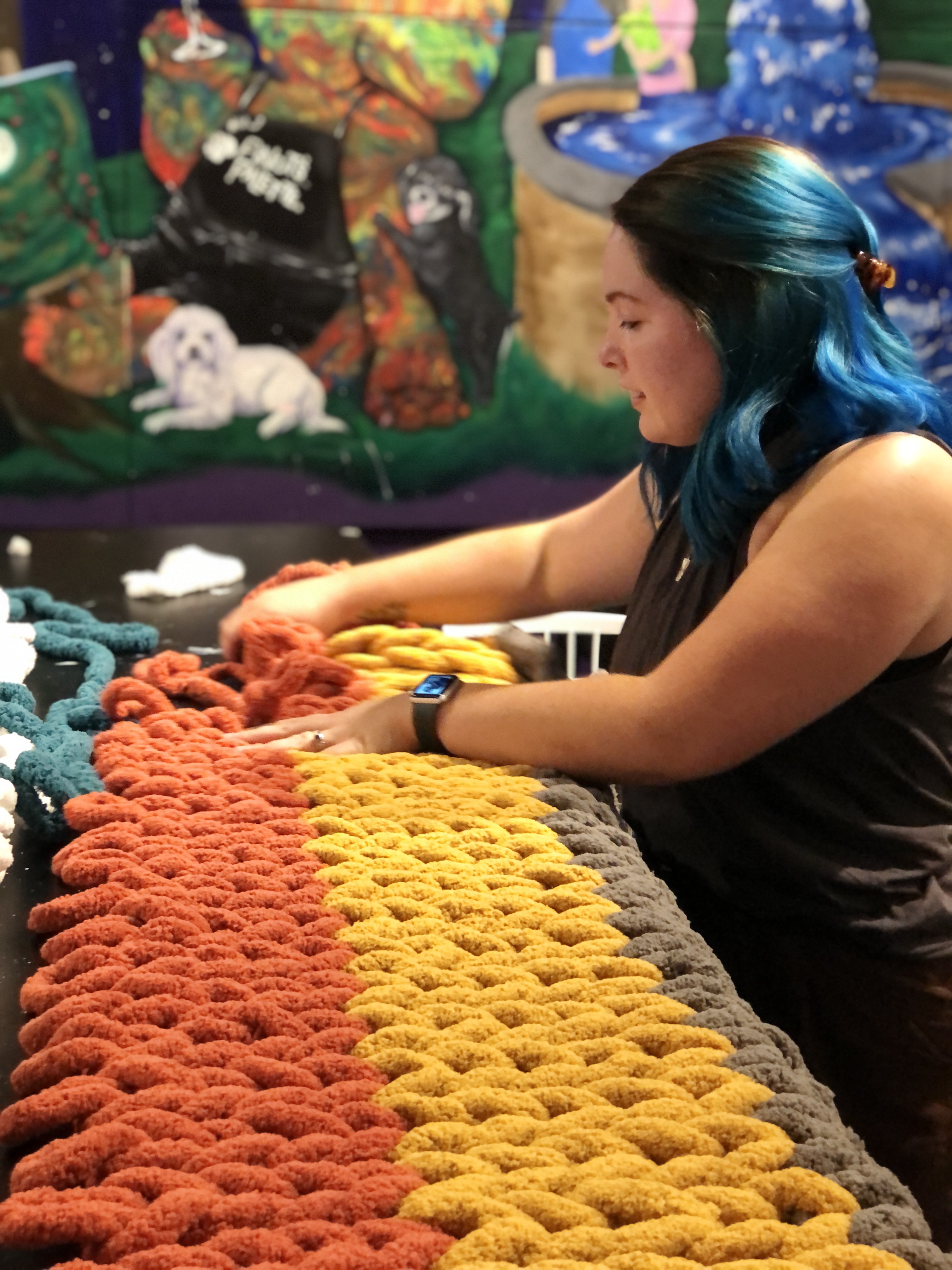 make your own chunky knit blanket! New colors! $4 beer!