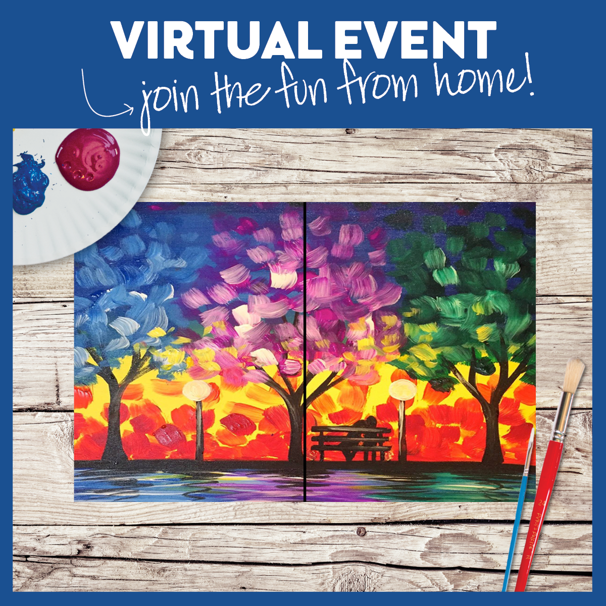 DATE NIGHT!!!! $25 a canvas!!! VIRTUAL CLASS! WITH and WITHOUT SUPPLIES!