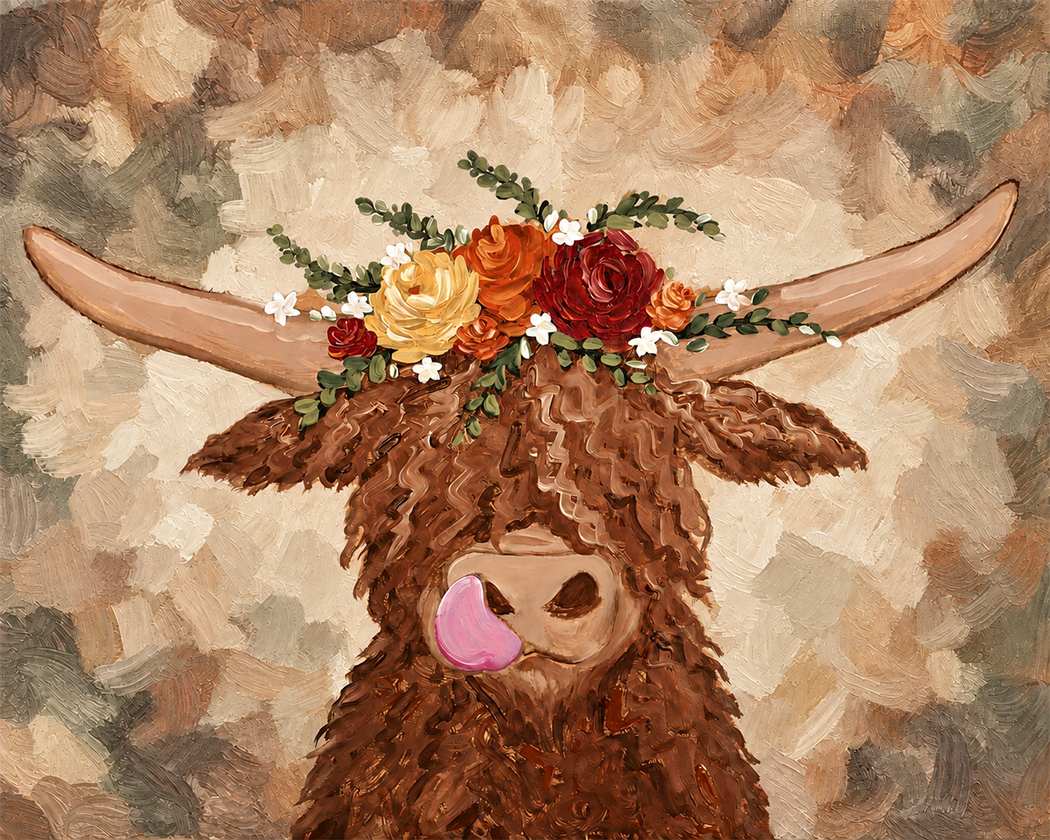 Cute Shaggy Autumn Cow