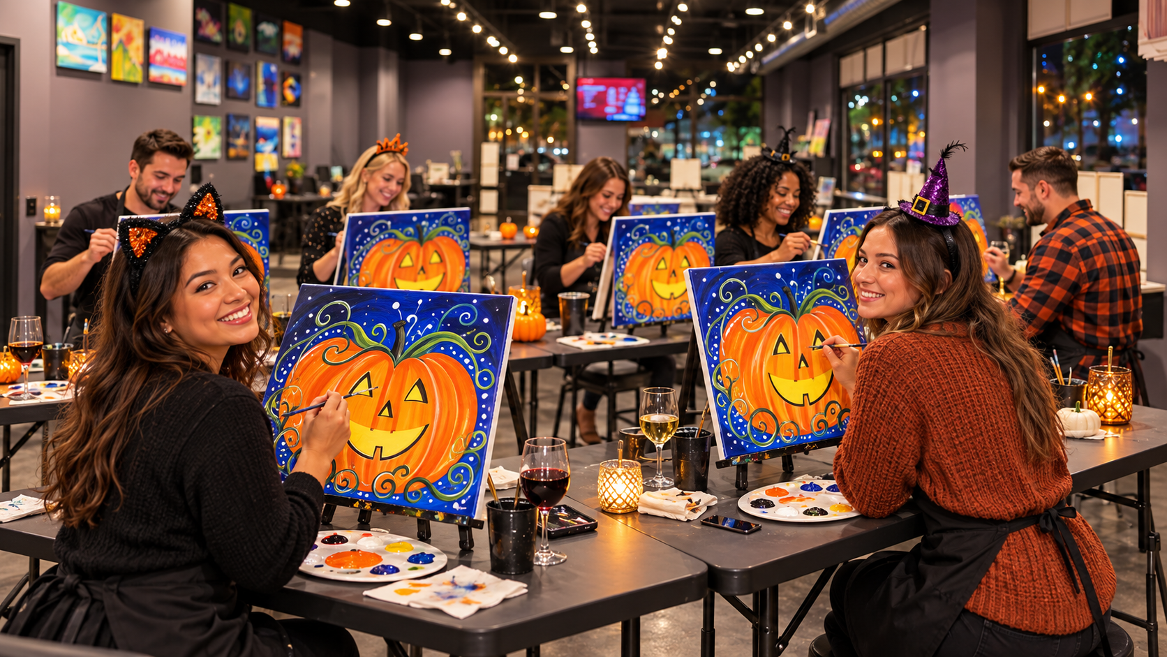 Paint, Sip, Celebrate: Halloween Parties at Pinot’s Palette 