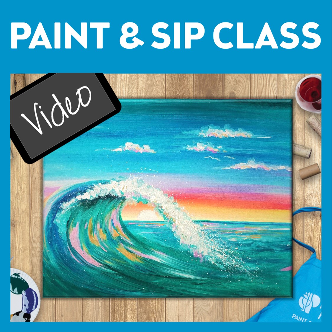 Paint & Sip Video - PAINTING KIT INCLUDED - WATCH NOW or Later up to 7 days