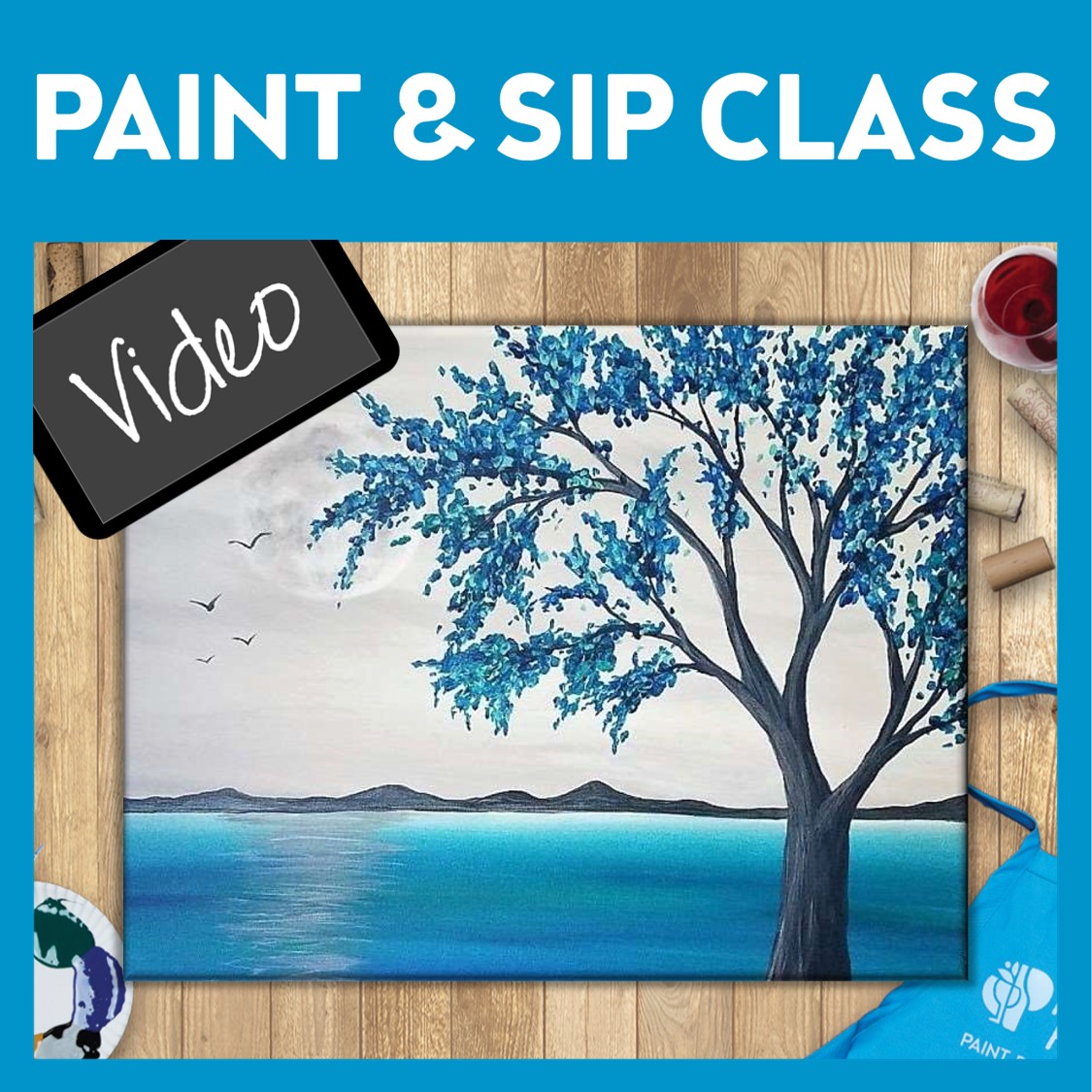 Paint & Sip Video - PAINTING KIT INCLUDED - WATCH NOW or Later up to 7 days