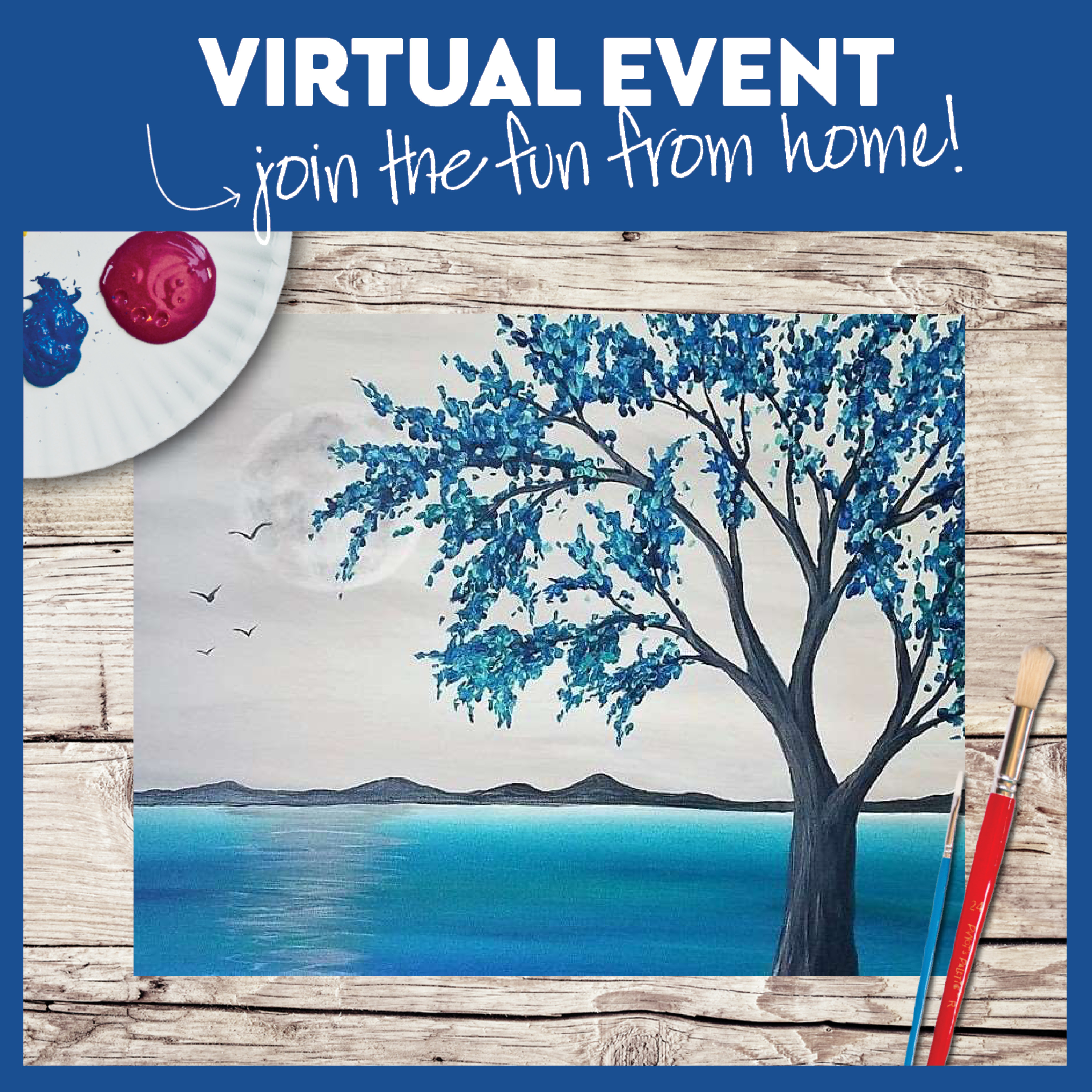 LIVE VIRTUAL CLASS-TURQUOISE BAY-PROVIDE YOUR OWN SUPPLIES