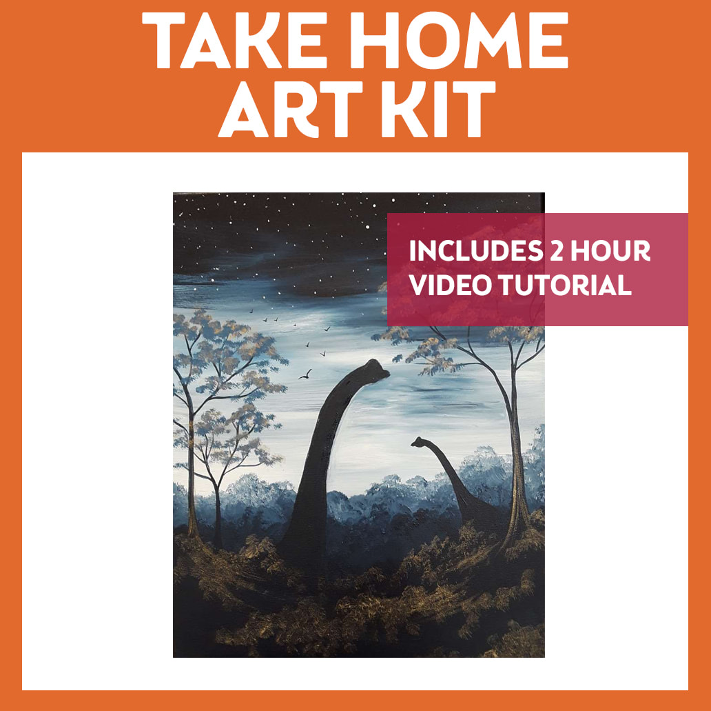 DINOSAURS IN THE MIST - TAKE HOME ART KIT WITH VIDEO TUTORIAL