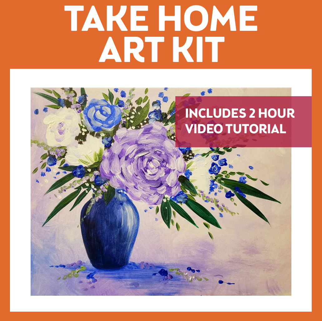 VIBRANT VIOLETS - TAKE HOME ART KIT WITH VIDEO TUTORIAL