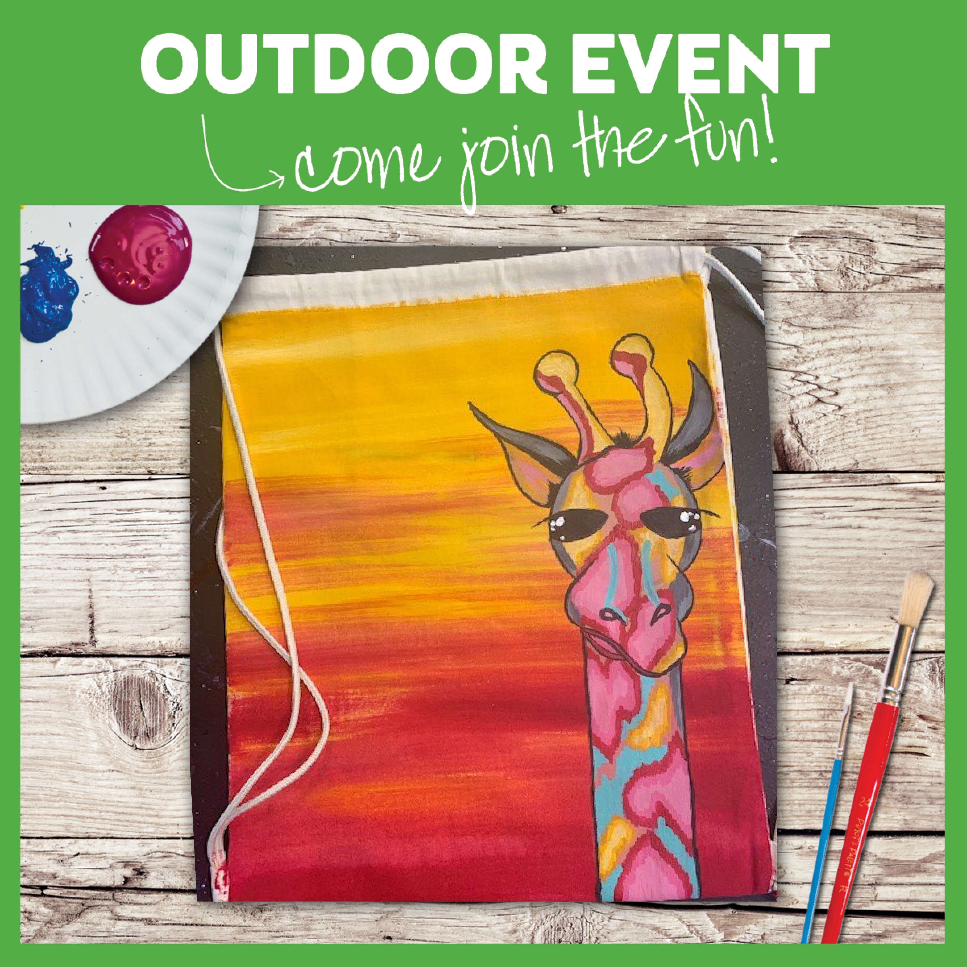 Drawstring Bag! FAMILY DAY PAINTING.....LIMITED SEATING