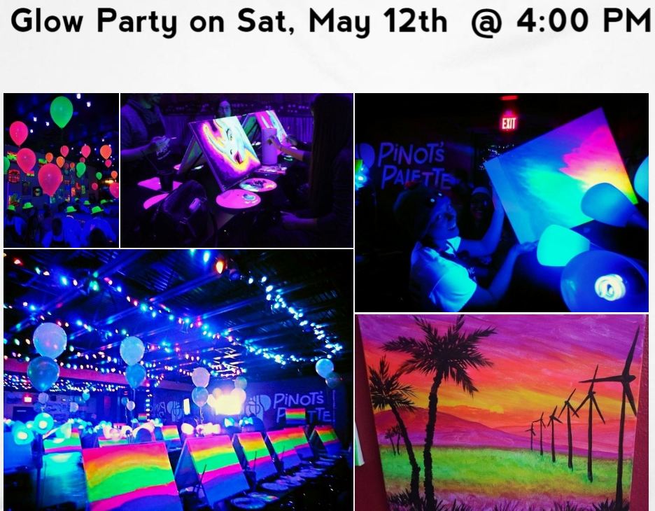 Join Us To Paint Under The Glow Of The Black Lights!!! - Pinot's Palette