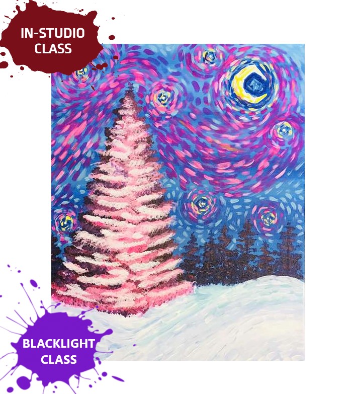 Christmas Starry Night in Blush