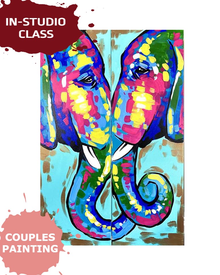 Colorful Elephants Couples Set