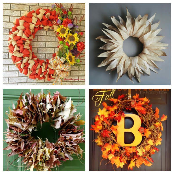 Paper Leaf Autumn Wreath Tutorial and lots of Gorgeous Fall Wreath