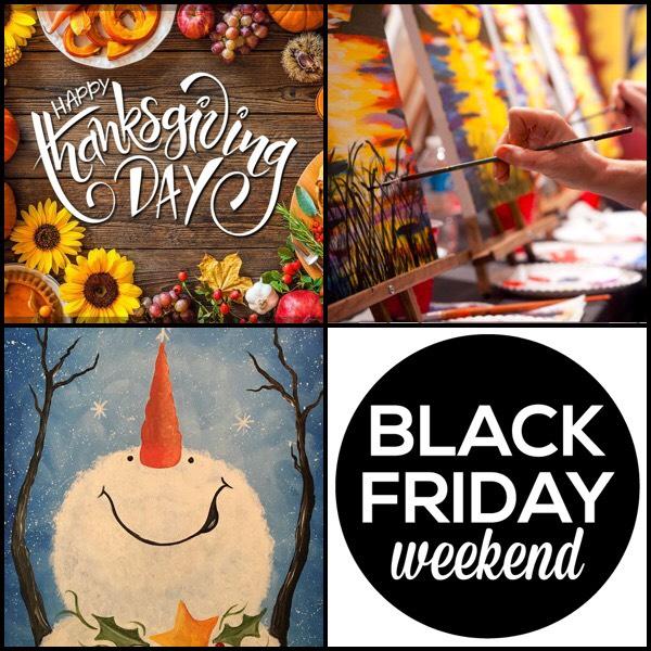 Join Us During The Biggest Shopping Weekend Of The Year! Relax, Paint, and Have Fun Instead Of Dealing With The Crowds! 
