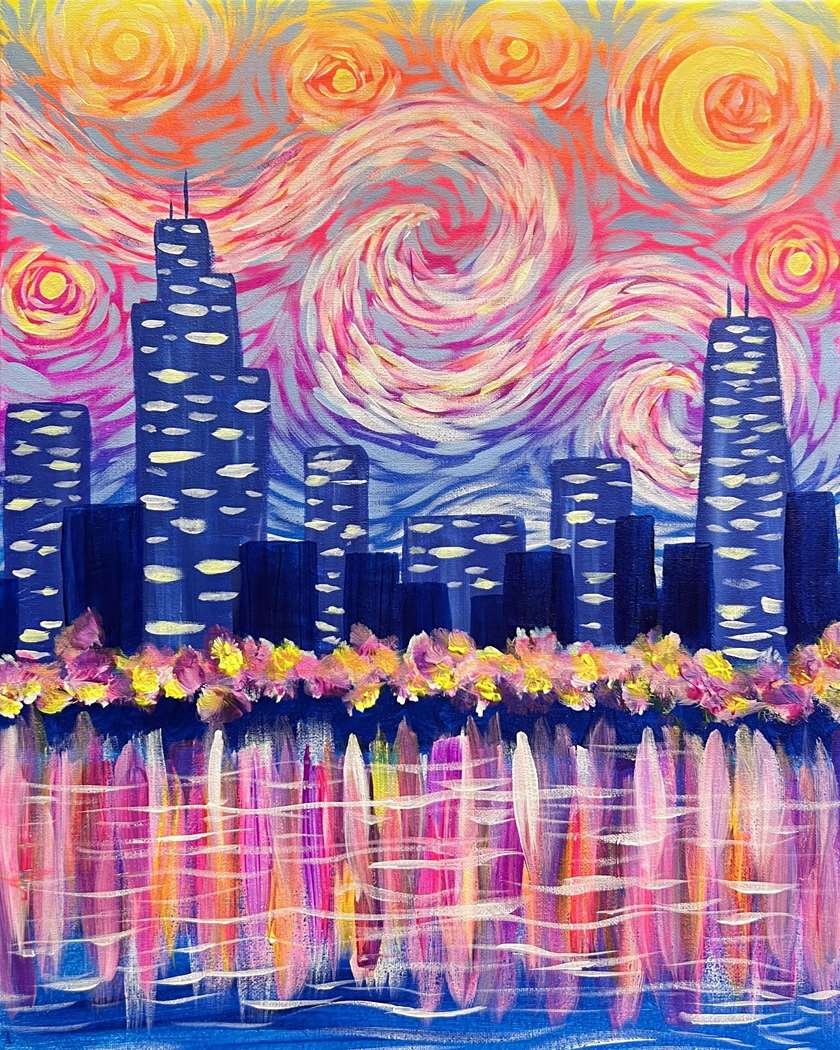 Glowing Starry Night - Chicago