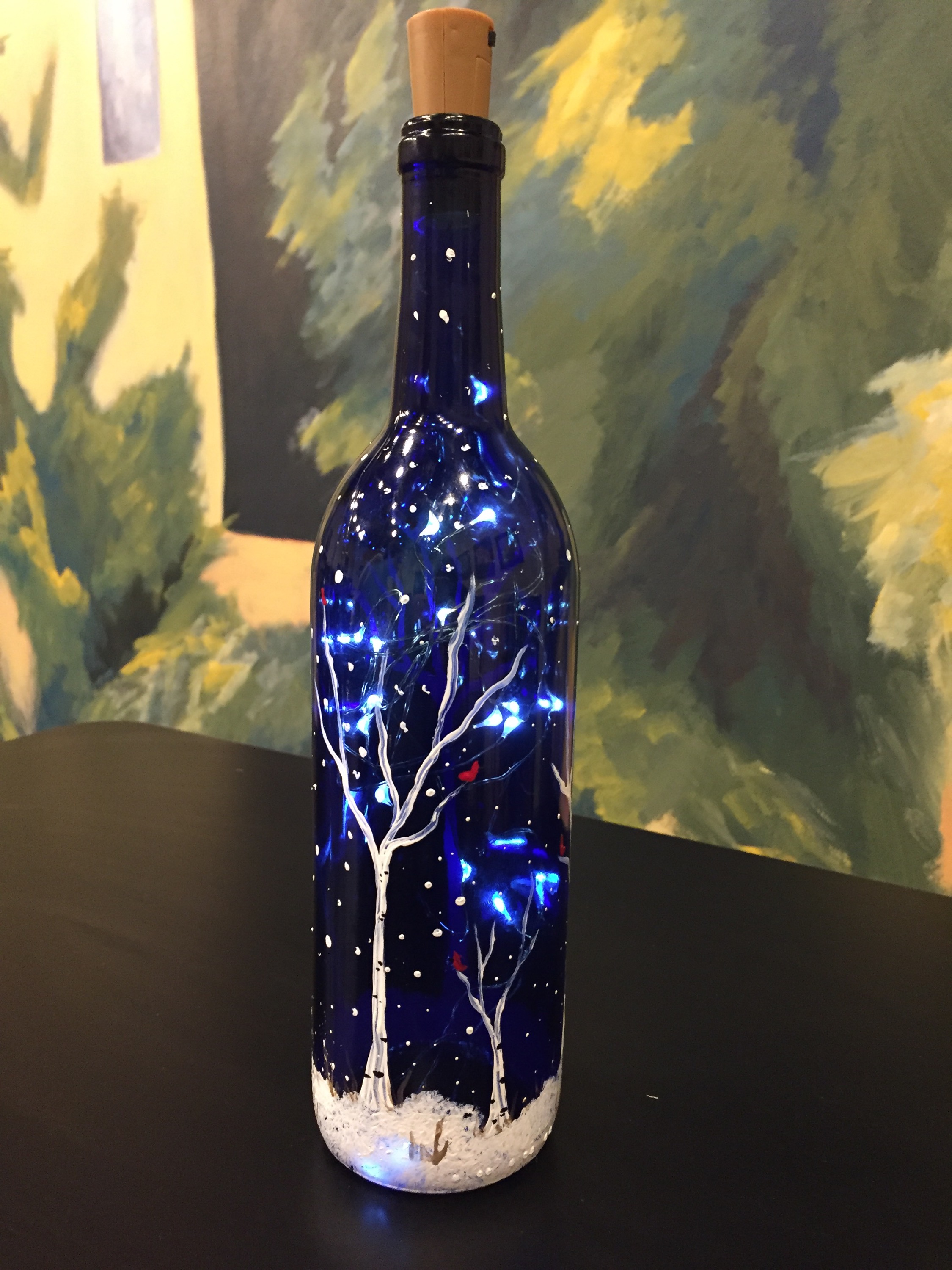 Painted & Illuminated Bottle