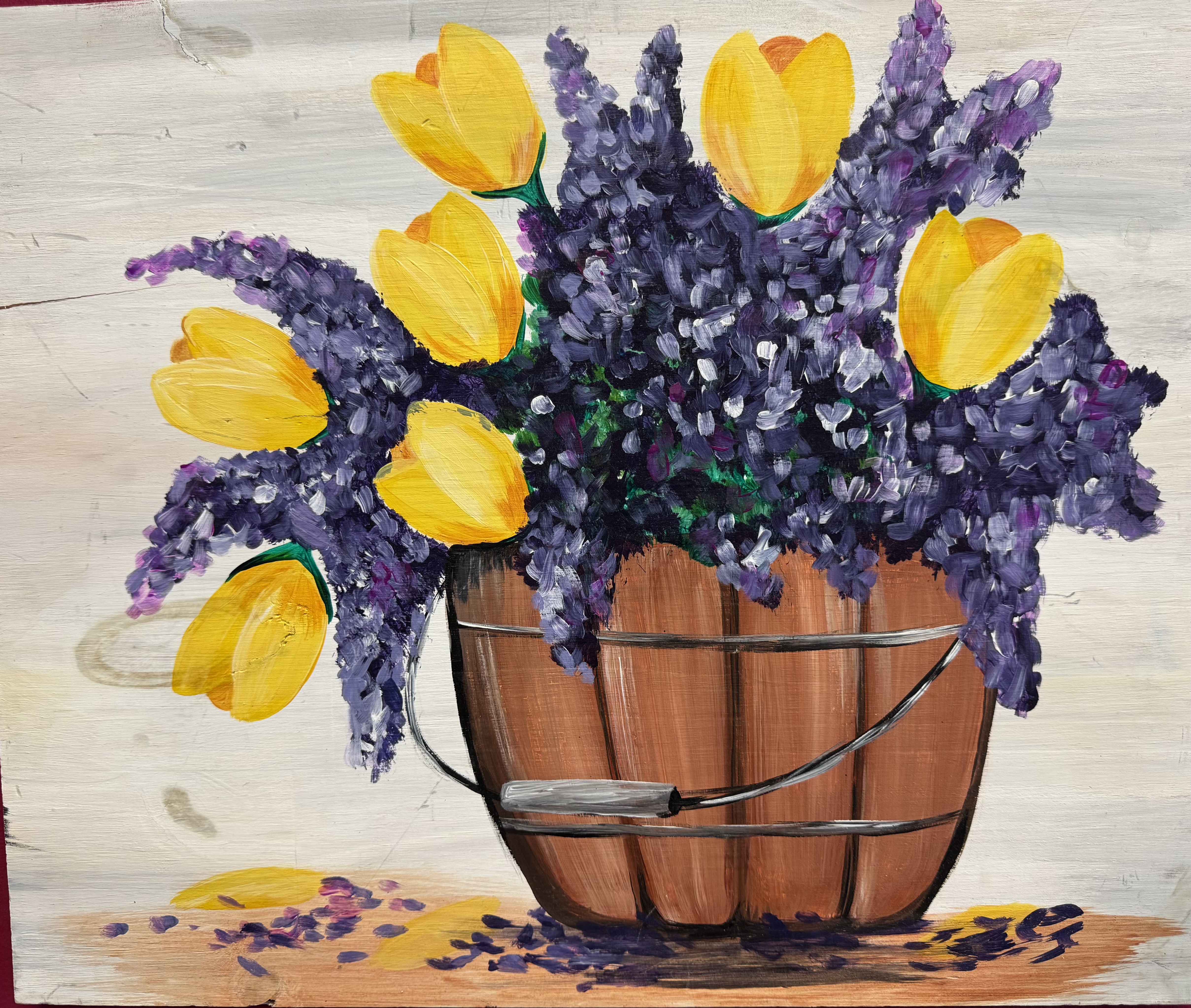 Country Tulips Wood Pallet