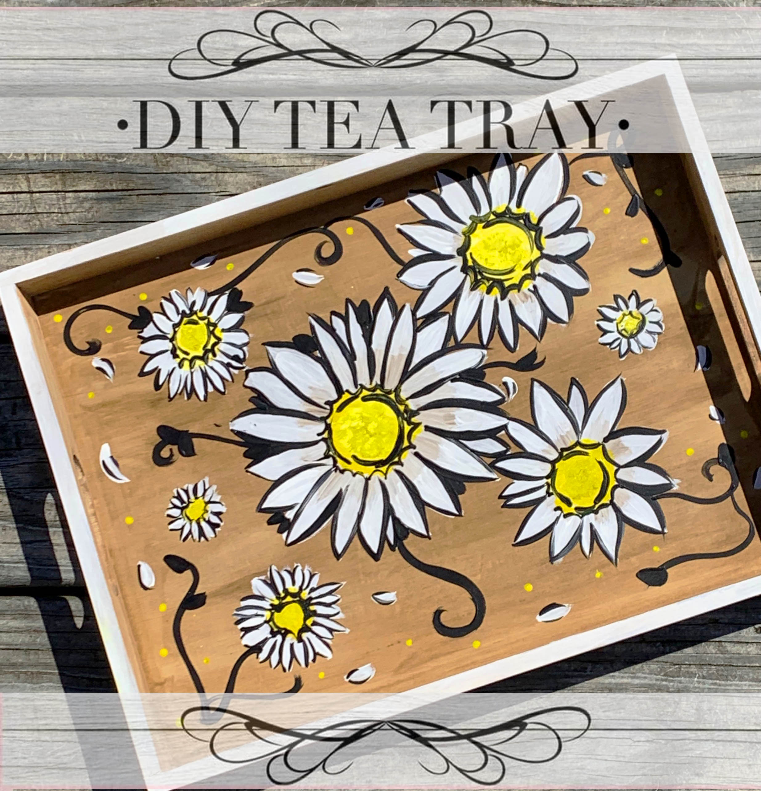 Vintage Daisy Tray - Take home art kit