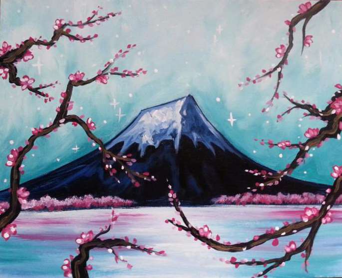 Mount Fugi through the Blossoms