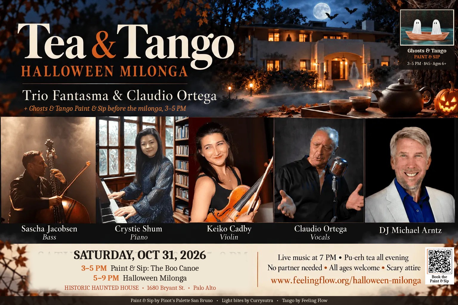 The Boo Canoe: Halloween Paint & Sip at the Historic Haunted House (in Palo Alto)