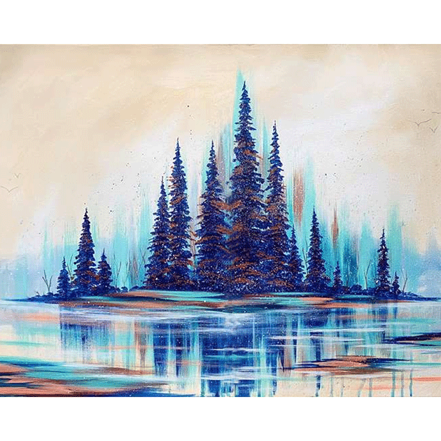 Frosted Watercolor Forest 