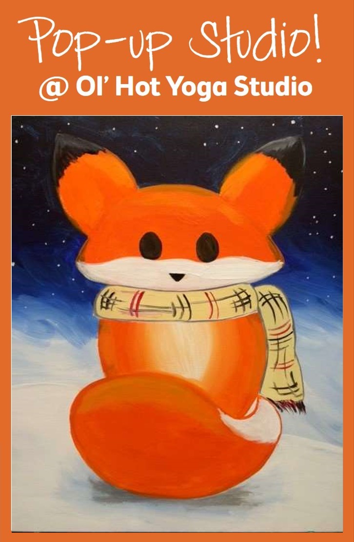 $25 All Ages 11x14 Frosty Fox Family Painting Class