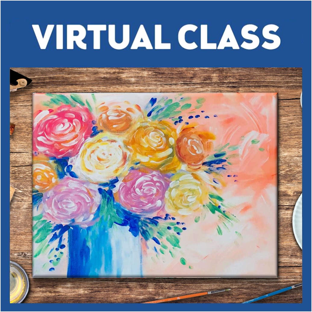 Live Virtual Class 4/19 Brush-less Pinot's Poppin' Peonies