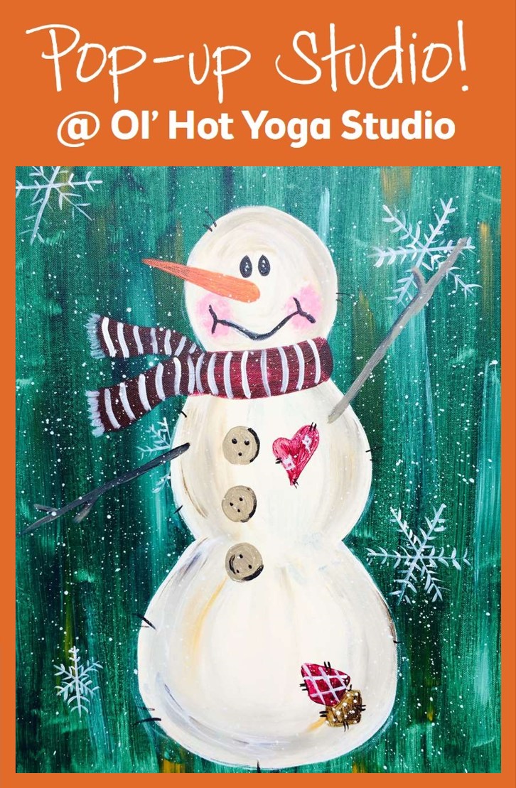$25 11x14 Rustic Snowman Family Painting Class