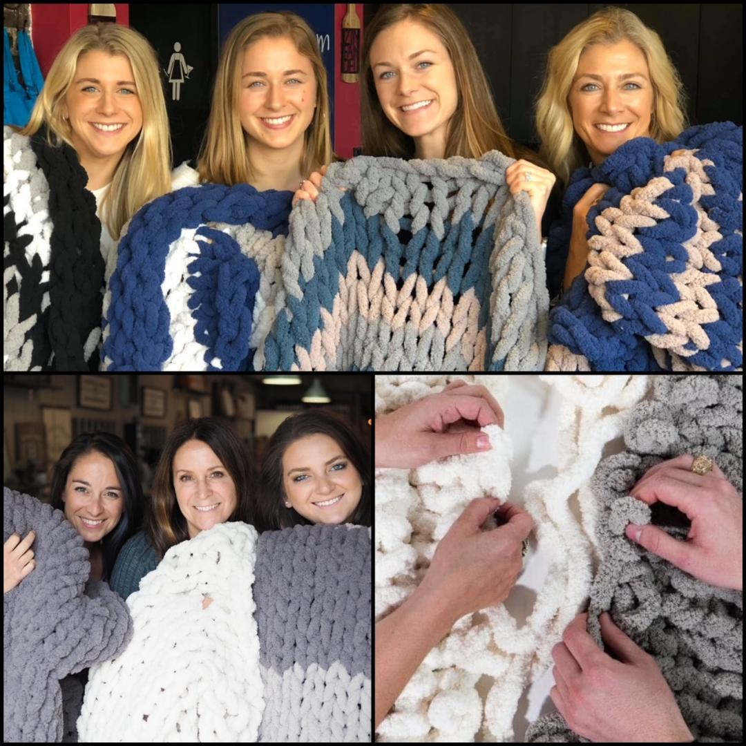 Chunky Yarn Blanket Private Party - Studio Vino Paint & Sip