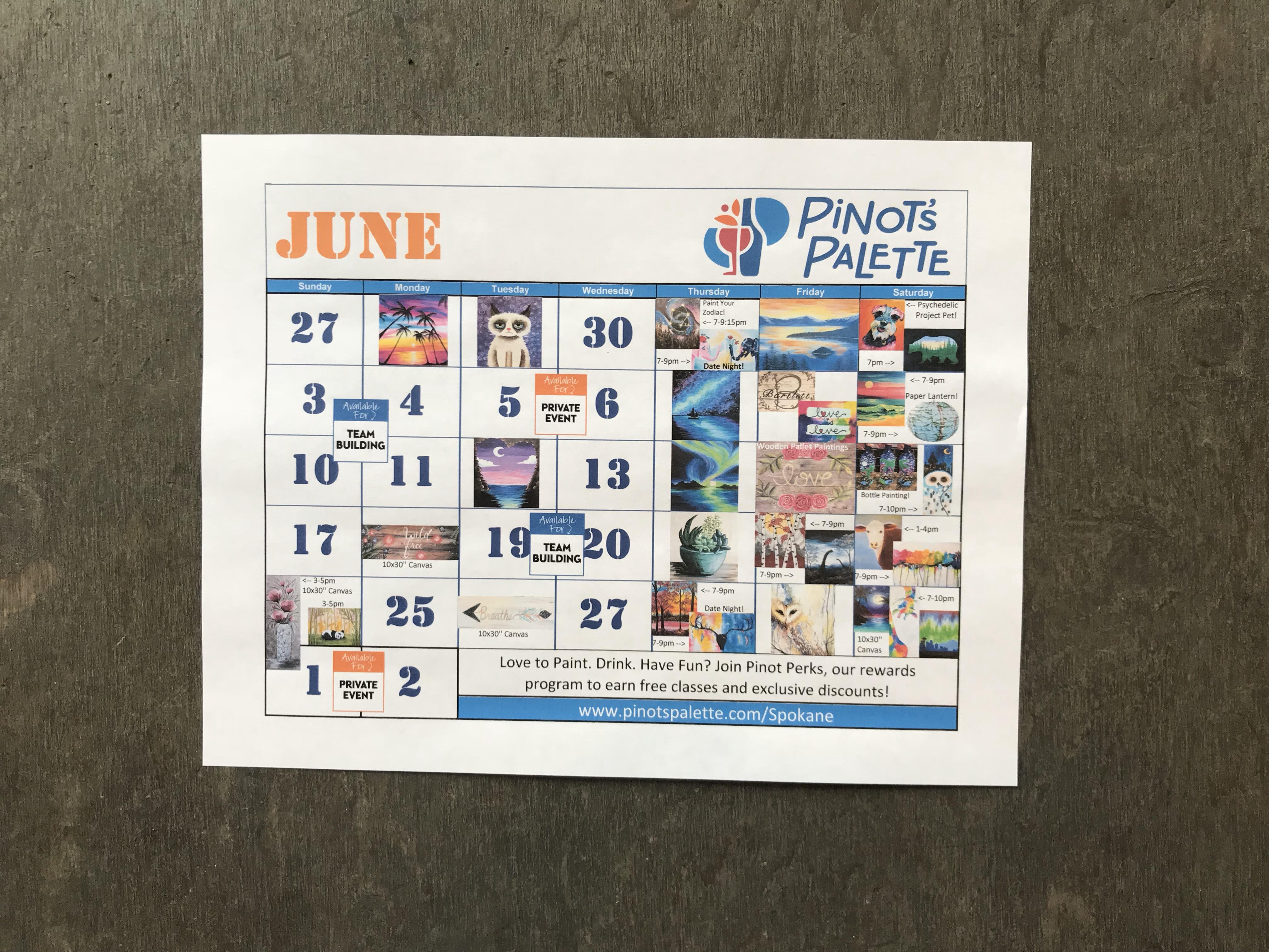 Paint Sip With Us In June Pinot s Palette