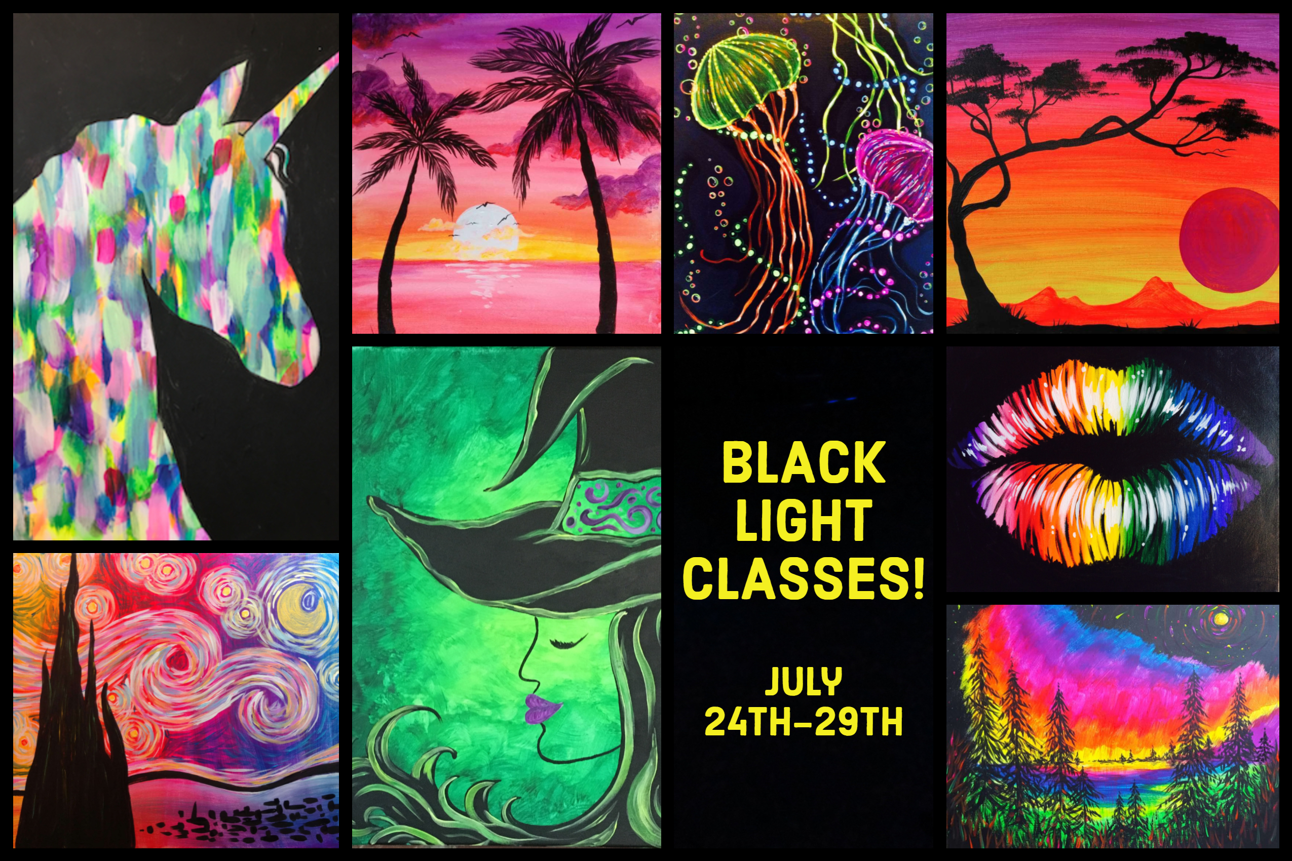 Take Your Art to a New Dimension with Black Light Painting at Your Local  Studio! - Pinot's Palette