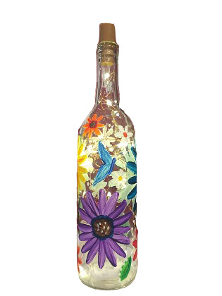 Spring Wine Bottle Painting