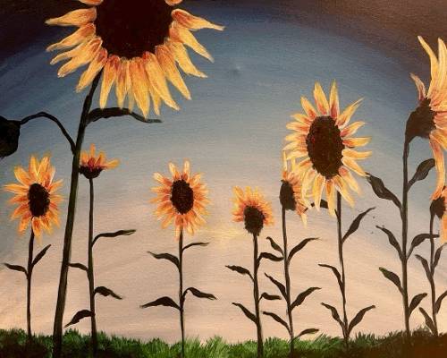 Sunflowers at Dusk
