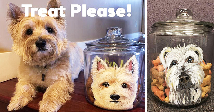 Paint your pet on a treat jar