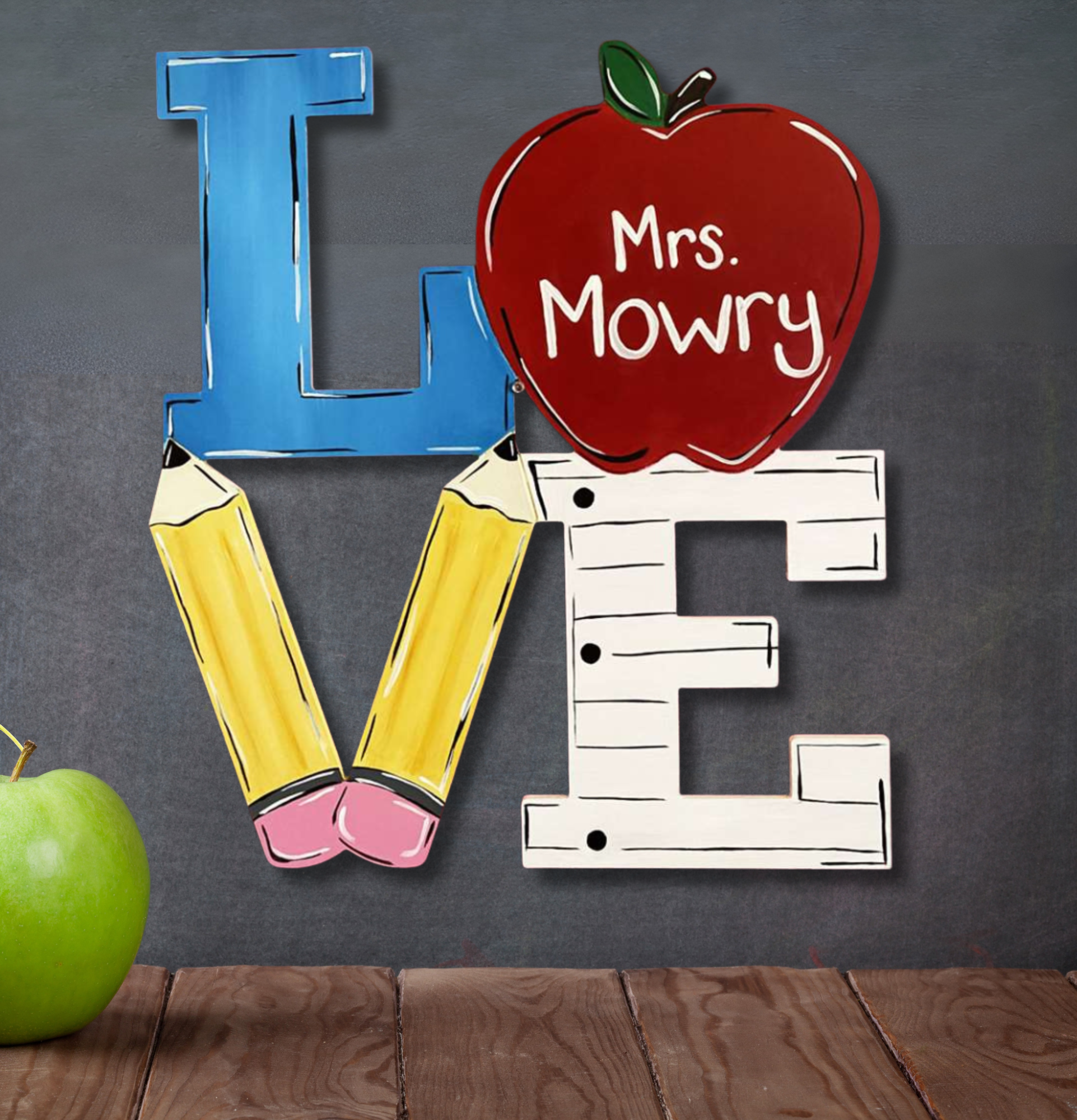 For the Love of Teaching - Wood Cutout