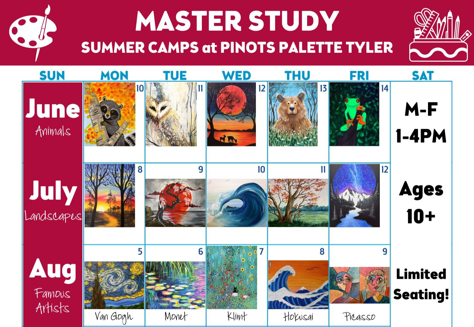 Kids' Camp: Master Studies Ages 10+ - Pinot's Palette