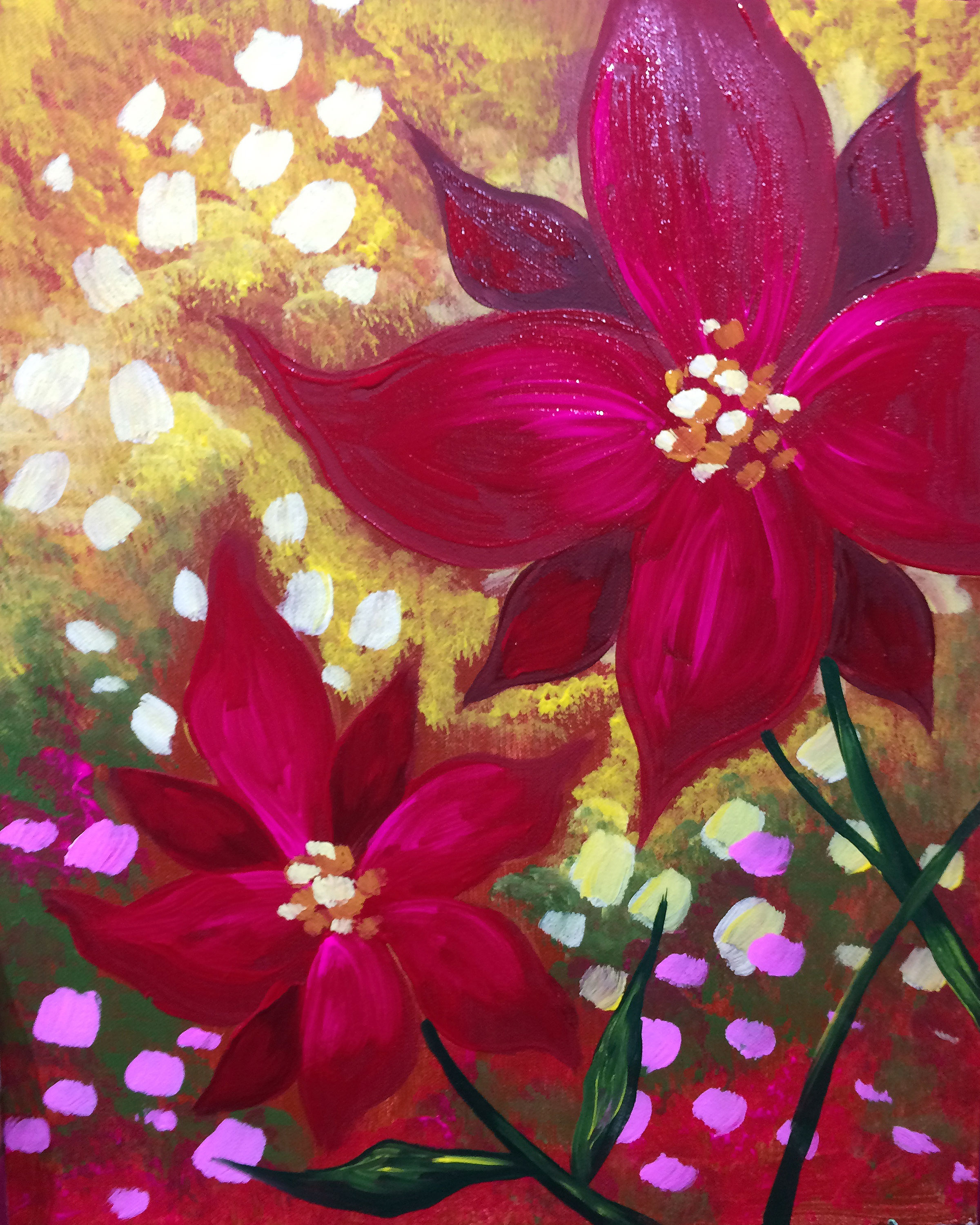 Painting, Pinot's Palette, Paint and Sip, Girls Night Out, Christmas Art, Snowman, Poinsettia