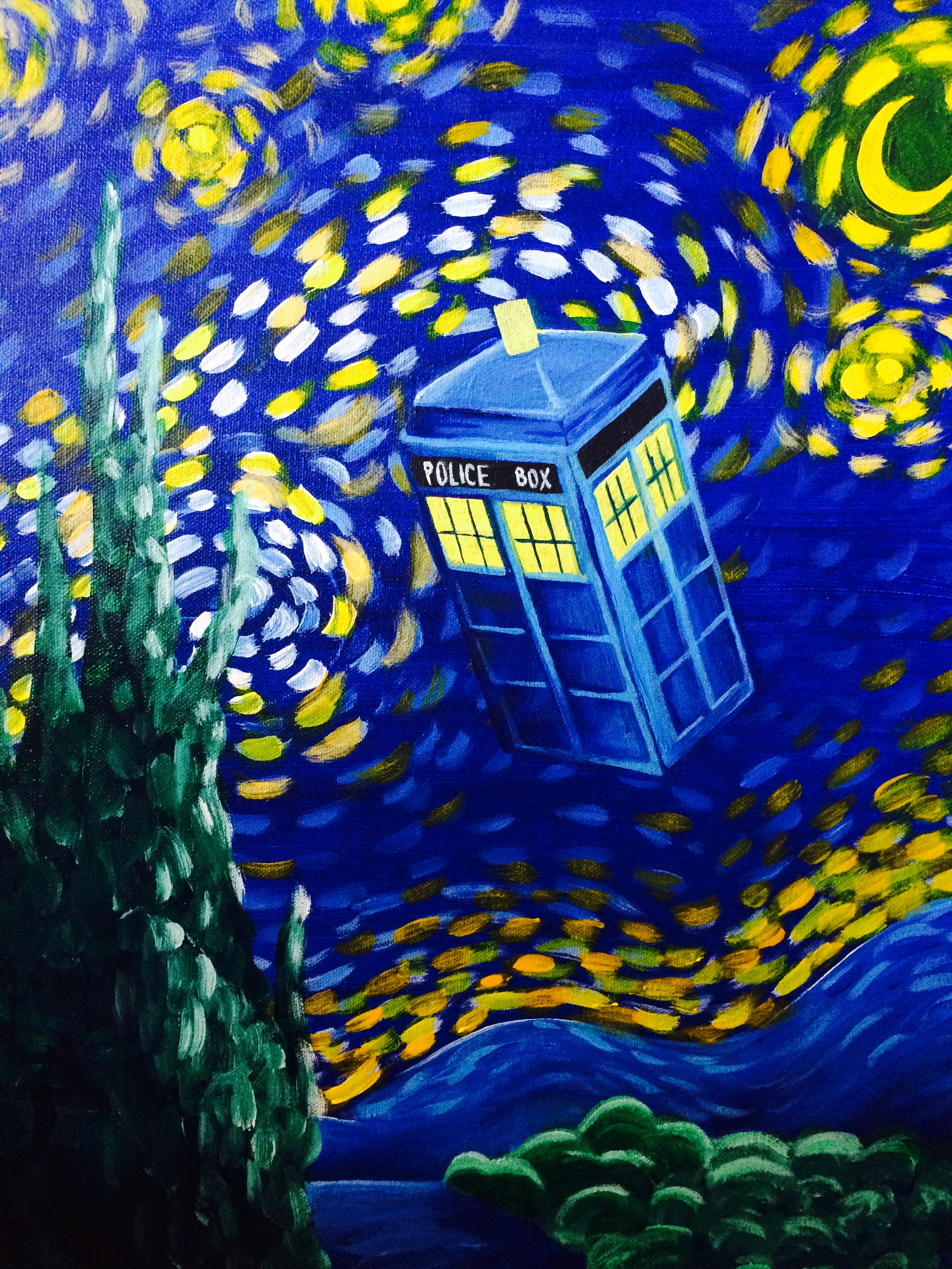 Dr Who, Painting, Paint and Sip, Starry Nights, Nerd Art