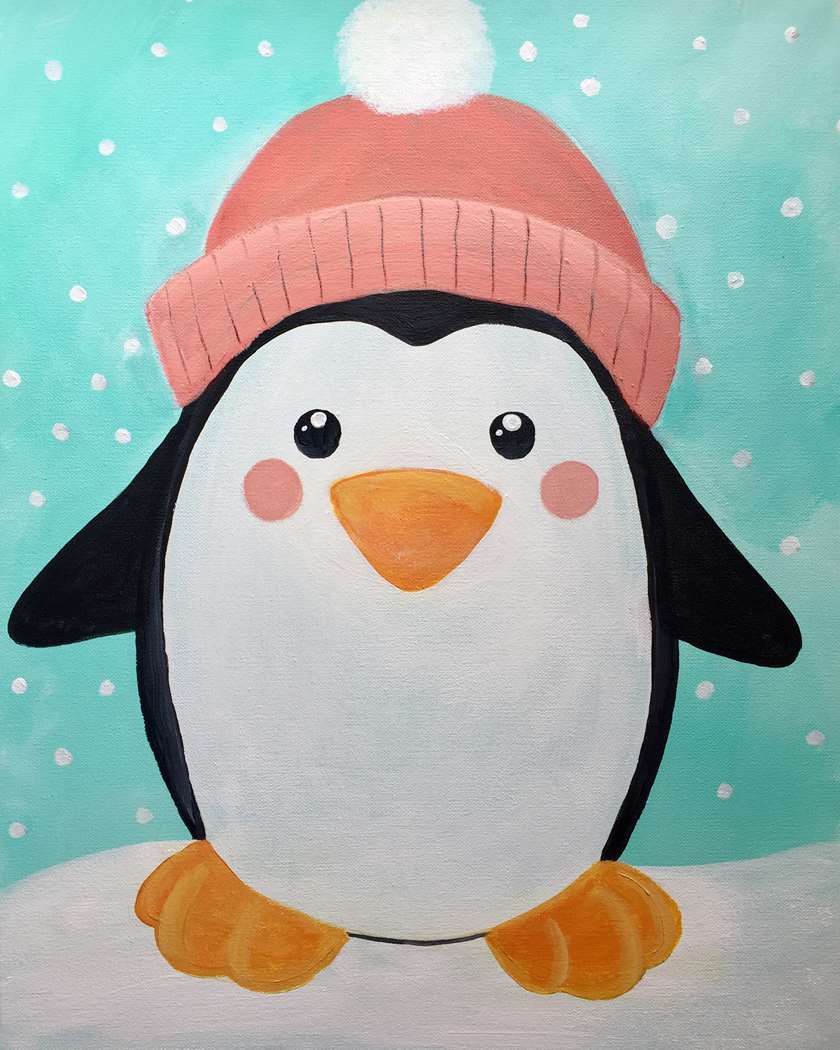Family Fun Penguin Painting!