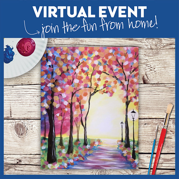 LIVE VIRTUAL CLASS + 7 DAYS ON-DEMAND: COLORFUL PATH - INCLUDES PAINT FROM HOME ART KIT