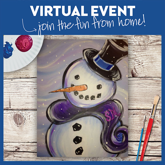 LIVE VIRTUAL CLASS + 7 DAYS ON-DEMAND: MR. SNOWTIME - INCLUDES PAINT FROM HOME ART KIT