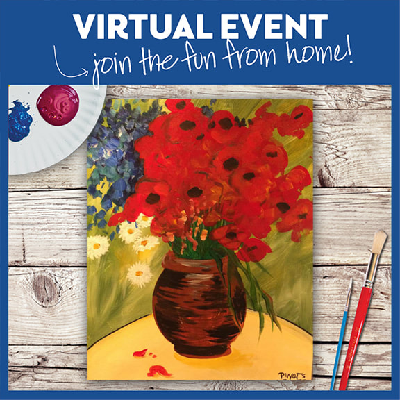 LIVE VIRTUAL CLASS + 7 DAYS ON-DEMAND: VAN GOGH'S DAISIES AND POPPIES - INCLUDES PAINT FROM HOME ART KIT