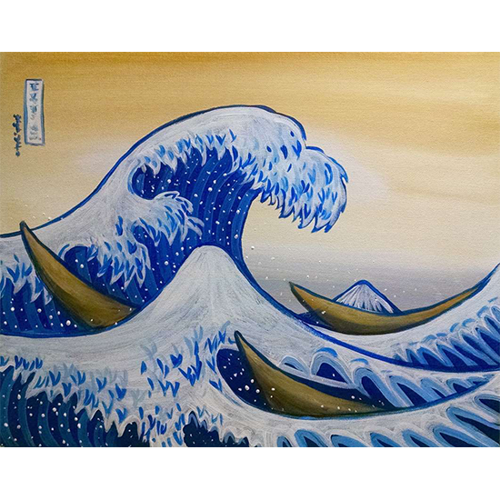 IN STUDIO CLASS: MASTERPIECE MONDAY - THE GREAT WAVE OFF KANAGAWA - $3 GLASSES OF HOUSE WINE SPECIAL